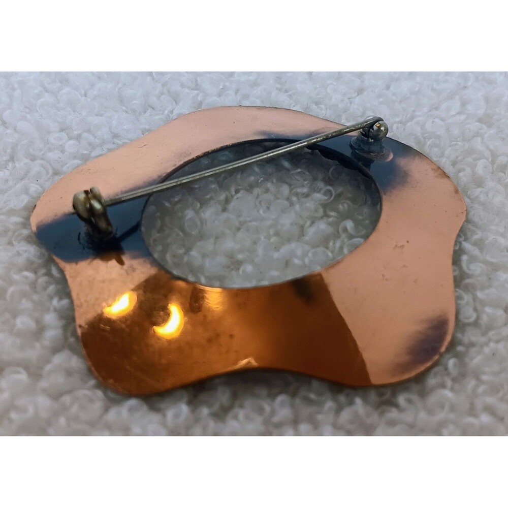 Vintage Modernist Copper Rope Star Brooch 2.25 in - Picture 5 of 10